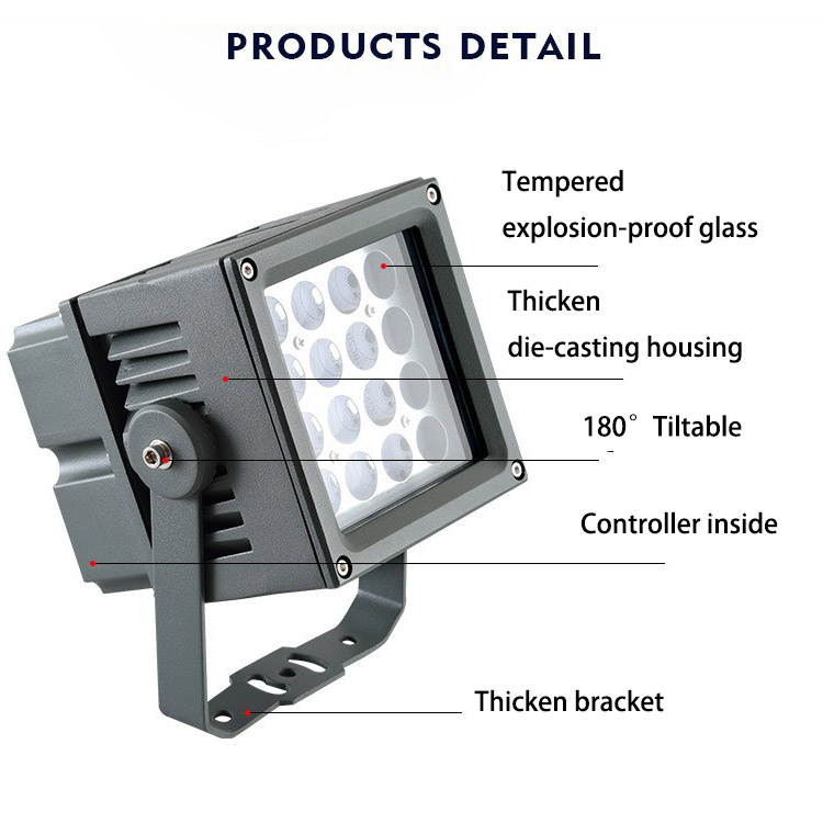 IP67 Outdoor Spot Light Ip66 Square Church Garden Landscape Spotlight Narrow Beam Led Flood Light