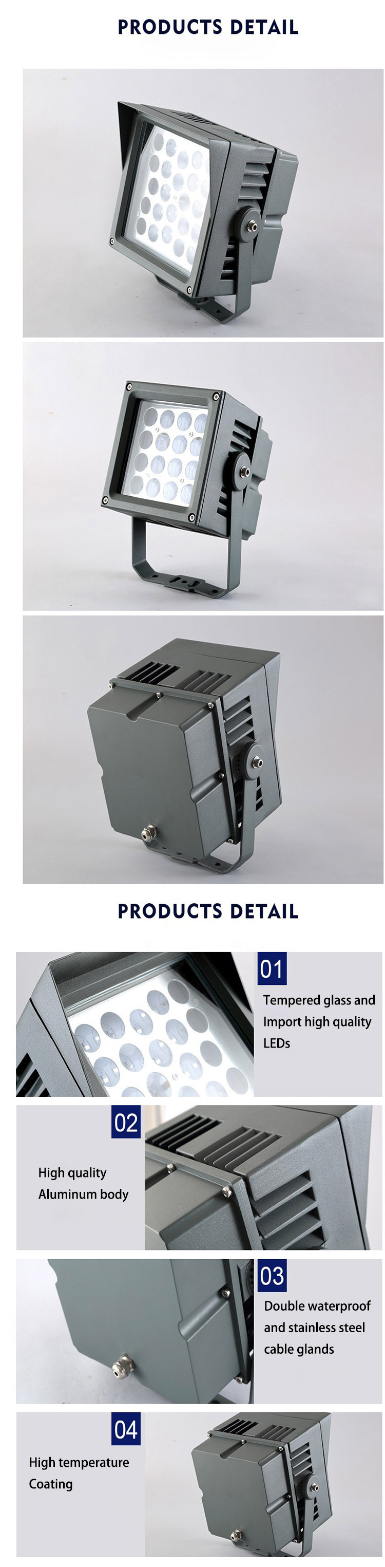 IP67 Outdoor Spot Light Ip66 Square Church Garden Landscape Spotlight Narrow Beam Led Flood Light