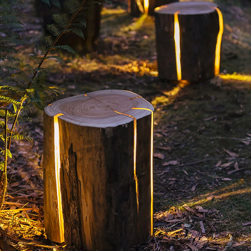 Wood Grain Simulation Aluminum IP65 Tree Stump Landscape Garden Lawn Light BLL2520picture2