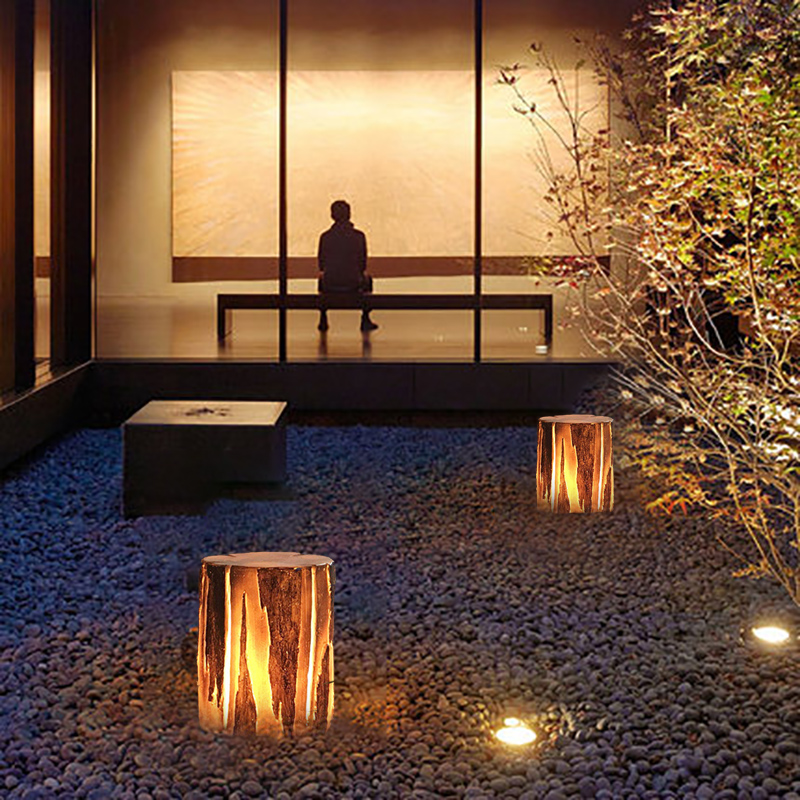 Wood Grain Simulation Aluminum IP65 Tree Stump Landscape Garden Lawn Light BLL2520picture4