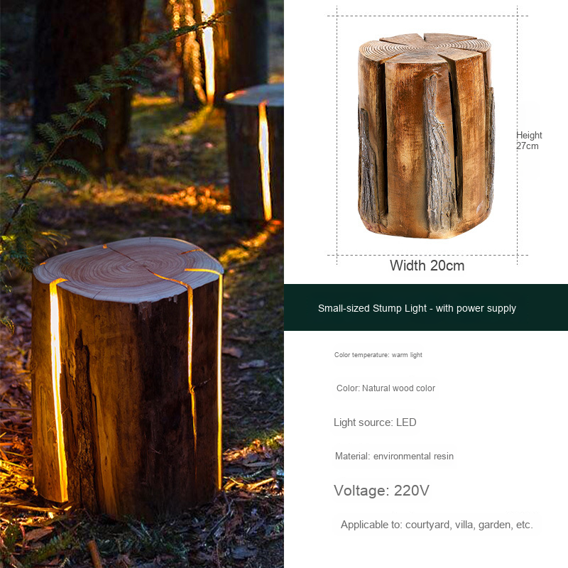 Wood Grain Simulation Aluminum IP65 Tree Stump Landscape Garden Lawn Light BLL2520picture6
