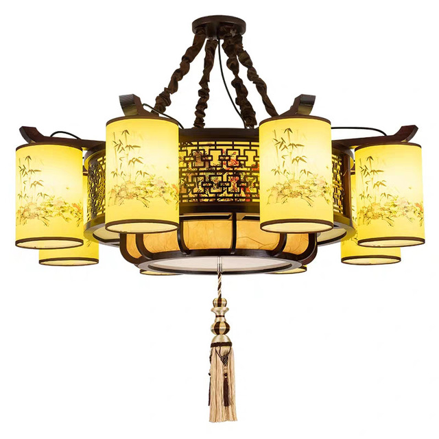 Ancient Chinese Style LED Lantern Bedroom Living Room Led Suspended Lamp Rectangular Hall Living Room Dining Chinese Style