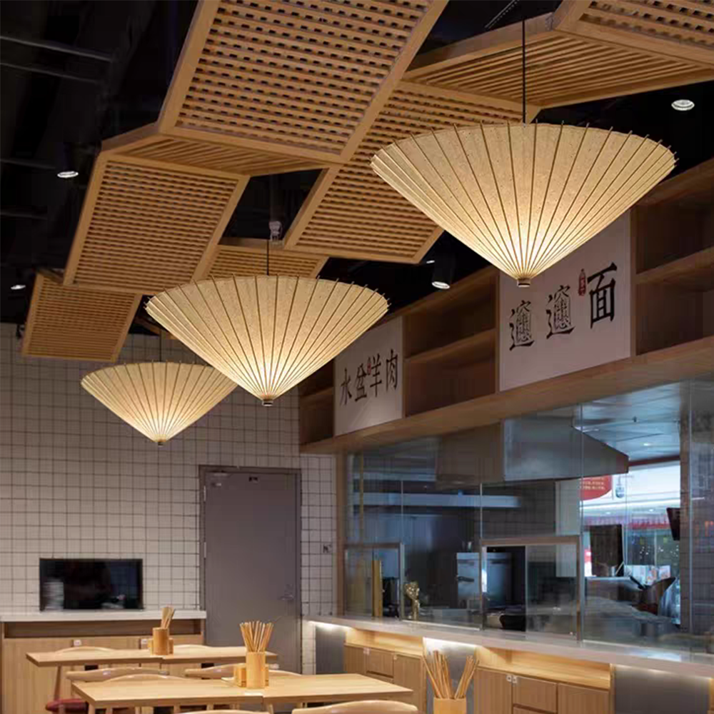 LED Entryway Hanging Fixture Hand-Dyed Fabric Cage Rattan Pendant Lamp CNS250picture6