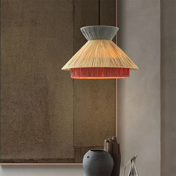 Chinese Retro Wabi Sabi Bamboo Rattan LED Chandelier Pendant Light CNS220picture4