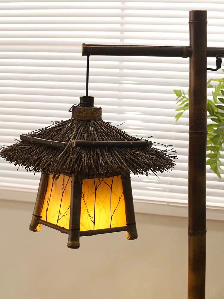 Living Room Retro Restaurant Chinese Style Antique Bamboo Lamps CNS210picture2