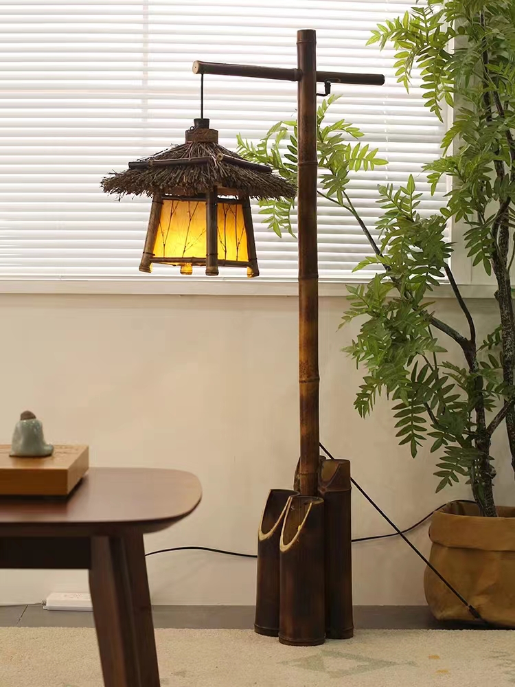 Living Room Retro Restaurant Chinese Style Antique Bamboo Lamps CNS210picture3