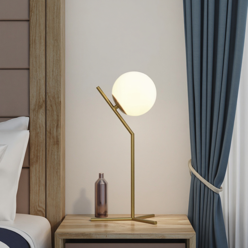 Modern Nordic European Style Gold Glass Ball Triangle LED Table Lamp EUS480picture3