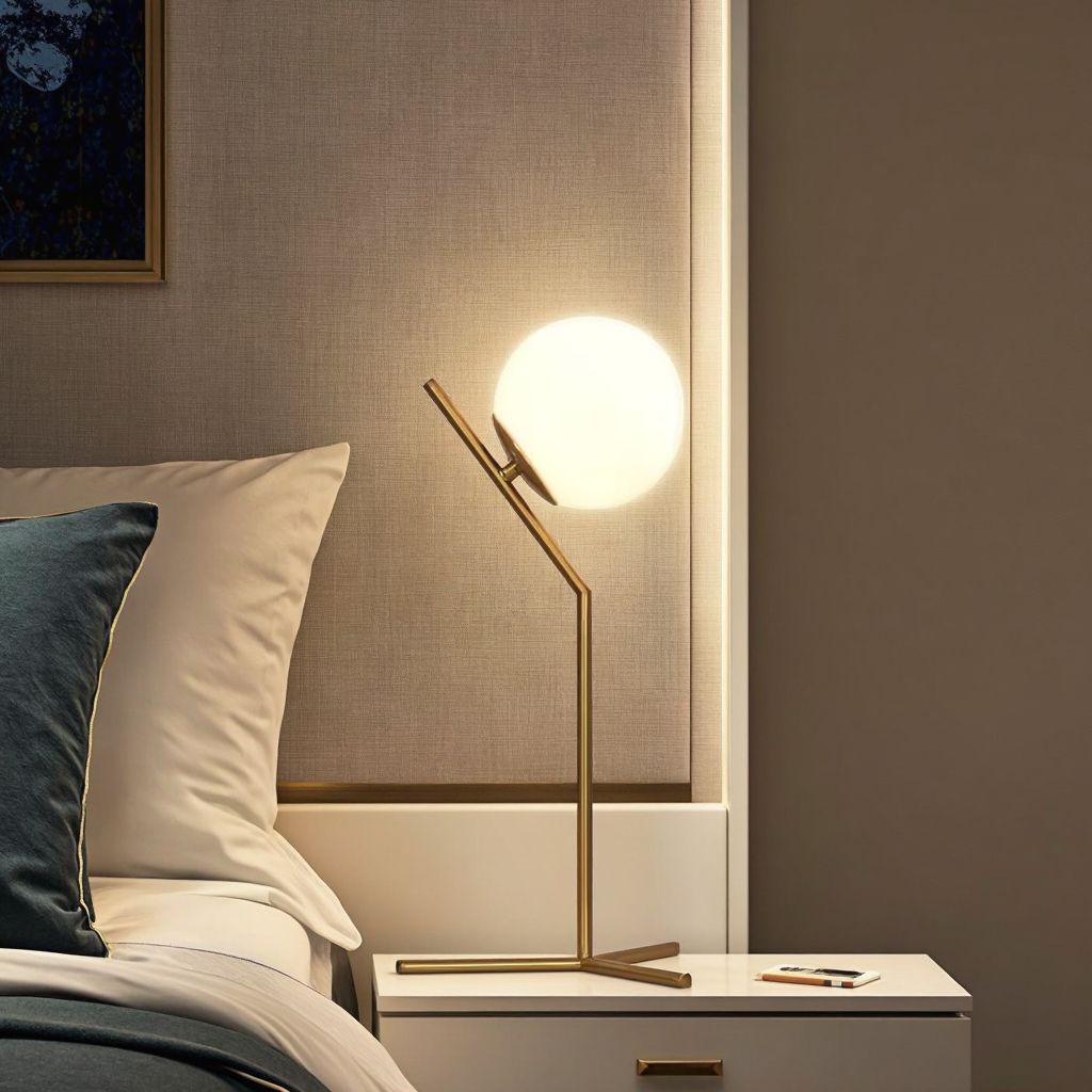 Modern Nordic European Style Gold Glass Ball Triangle LED Table Lamp EUS480picture5