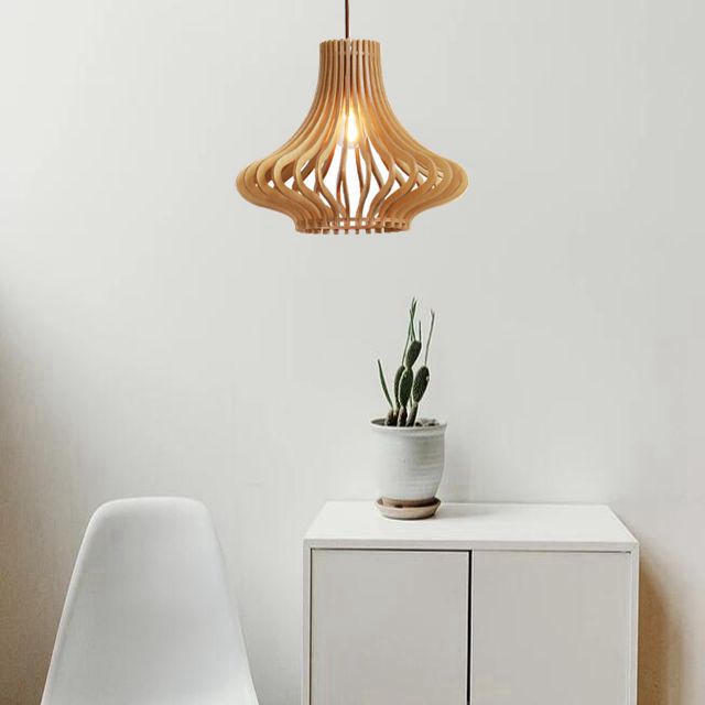 Japanese Chinese Wooden Modern Creative Wood Chandelier Lamp JPS210picture2