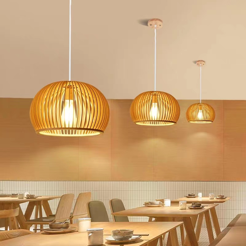 Japanese Chinese Wooden Modern Creative Wood Chandelier Lamp JPS210picture4