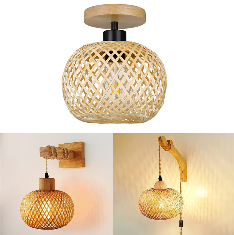 Handmade Rat Decorate Chinese Style Bamboo Hanging Lamp BBR340picture4