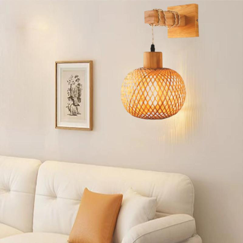 Chinese Style Bamboo Hanging Lamp Handmade Rat Decorate Modern Lighting Furniture for Living Room Dining Bedroom Restaurant
