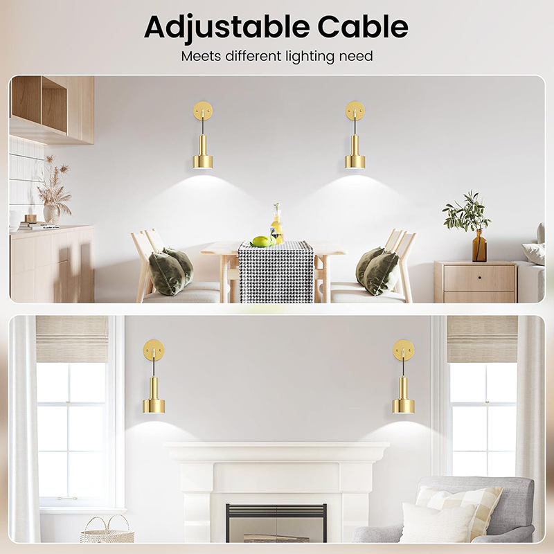 RGB LED Rechargeable Battery-Powered Wall Lamp Remote Co<i></i>ntrol Dimmable Iron Body for Living Room Use Designed for Amazon