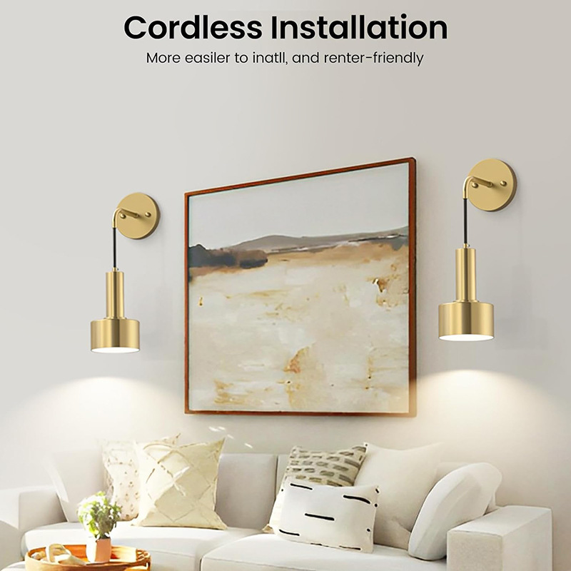 RGB LED Rechargeable Battery-Powered Wall Lamp Remote Co<i></i>ntrol Dimmable Iron Body for Living Room Use Designed for Amazon