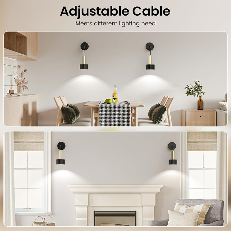 RGB LED Rechargeable Battery-Powered Wall Lamp Remote Co<i></i>ntrol Dimmable Iron Body for Living Room Use Designed for Amazon