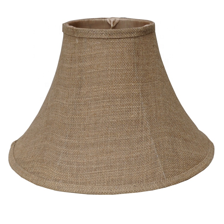 Brown Burlap Cover Handmade Modern Design Bell Shaped Lampshade LCS1220picture3