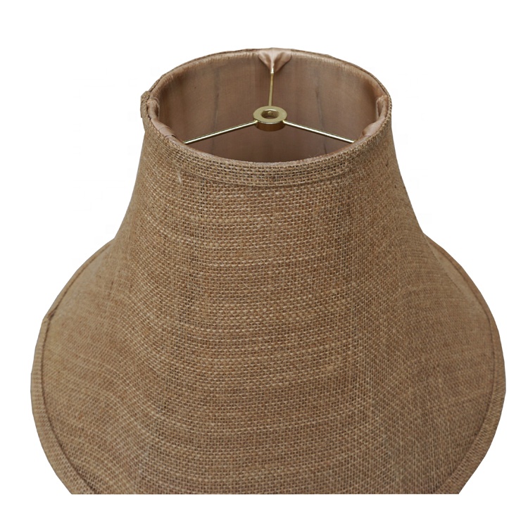 Brown Burlap Cover Handmade Modern Design Bell Shaped Lampshade LCS1220picture4