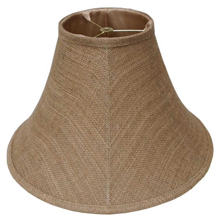 Brown Burlap Cover Handmade Modern Design Bell Shaped Lampshade LCS1220picture5