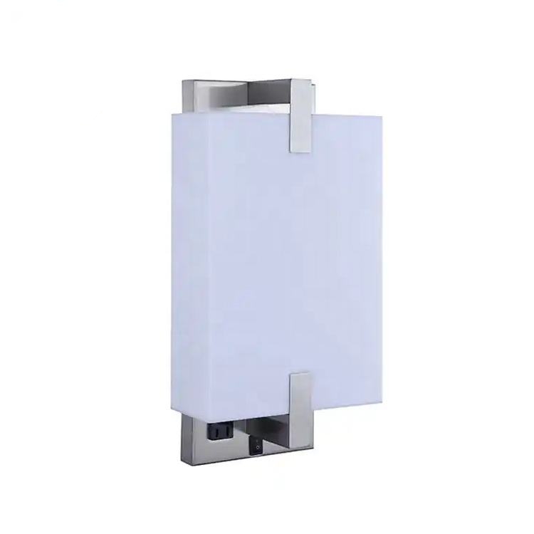 Wall Mounted Decor Led Square Bedroom Hotel Indoor Light Bedside Decoration Lighting Hotel Wall Lamps with Outlet