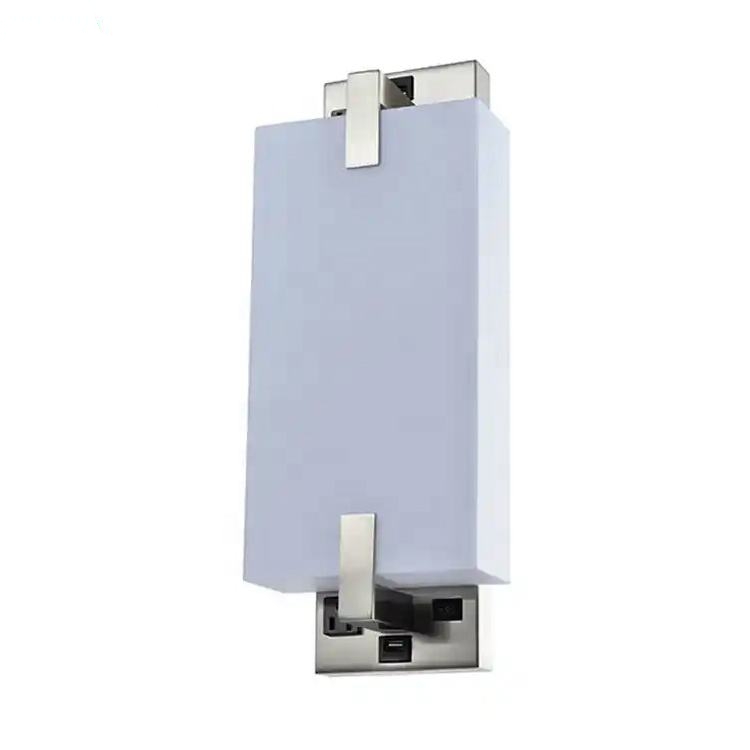 Wall Mounted Decor Led Square Bedroom Hotel Indoor Light Bedside Decoration Lighting Hotel Wall Lamps with Outlet