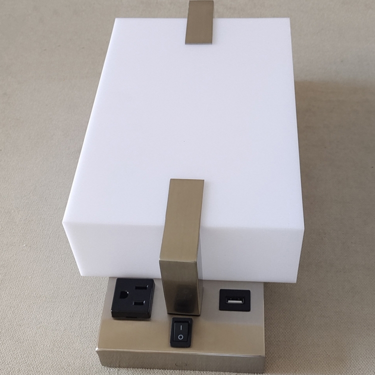 Wall Mounted Decor Led Square Bedroom Hotel Indoor Light Bedside Decoration Lighting Hotel Wall Lamps with Outlet