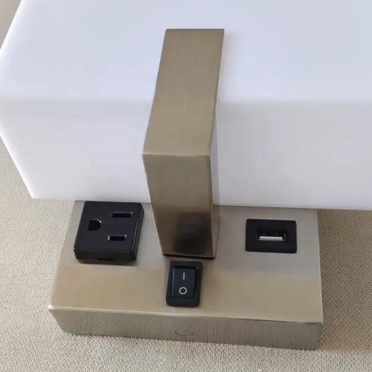 Wall Mounted Decor Led Square Bedroom Hotel Indoor Light Bedside Decoration Lighting Hotel Wall Lamps with Outlet