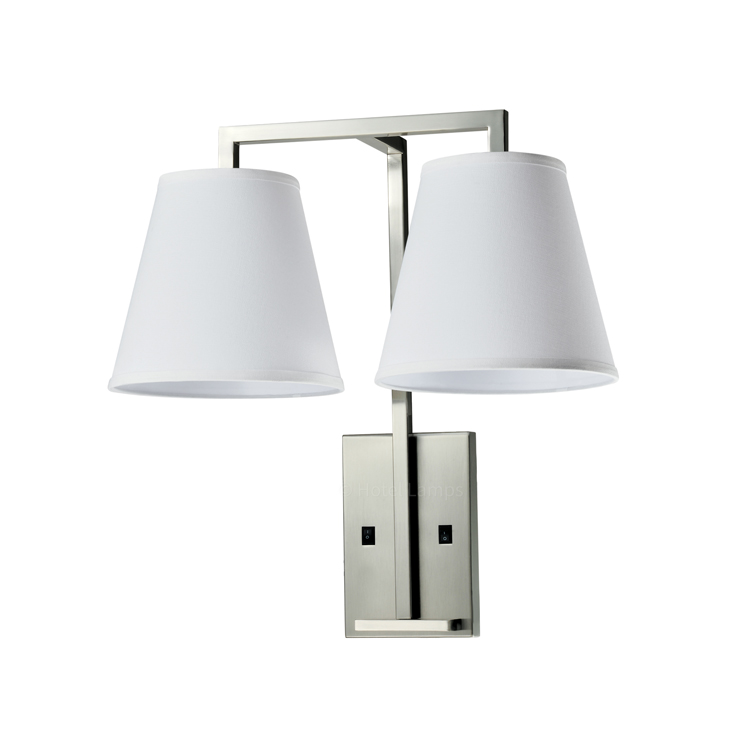 Hampton Inn Co<i></i>nfident Polished Chrome Bedroom Hotel Led Double Headboard Wall Lamps Interior Design Wall Decor Light Wall Sconce