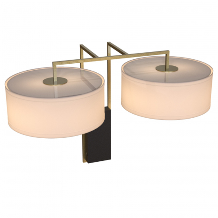 Modern Twin Wall Lamps Bedroom Fabric Shade Wall Sco<i></i>nce Light Design Wall Decor Light for Hotel Queen Guestroom