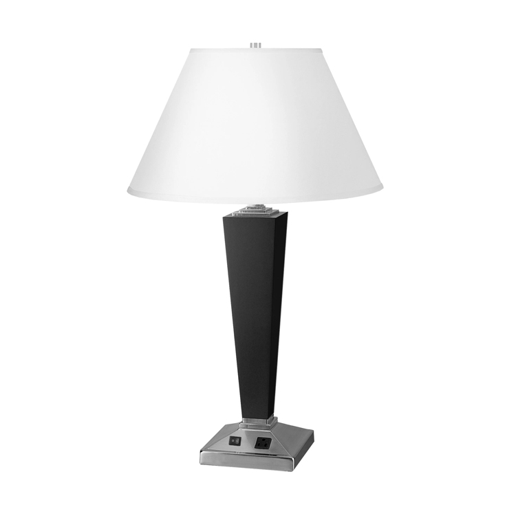 Brushed Nickel Finish Matte Black Night Stand Lamp Hotel Twin Table Lamp DTL3220picture4