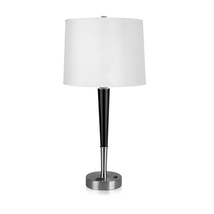 Brushed Nickel Finish Matte Black Night Stand Lamp Hotel Twin Table Lamp DTL3220picture5