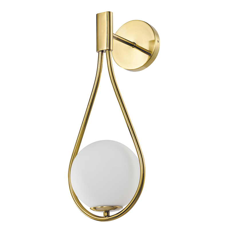 Wholesale Modern Creative Gold Wall Lamp Globe Lamp Nordic Bedside Light Glass Ball Shade Wall Sconce