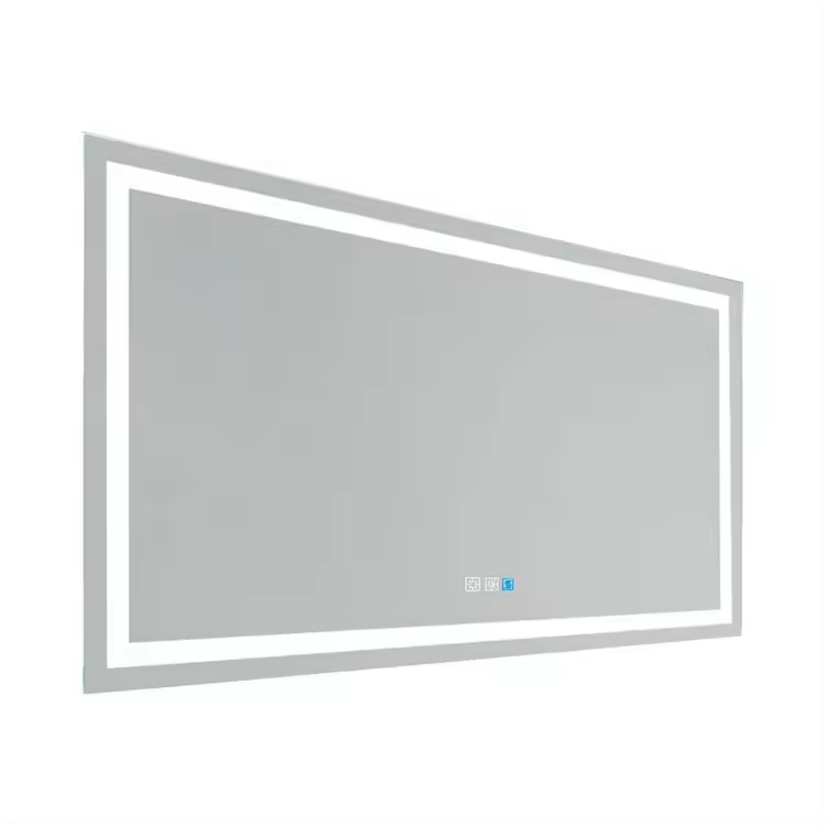 Modern LED Rectangular Square Anti-Fog Mirror Bathroom Vanity Wall Mounted Mirror Lights for Hotel Home