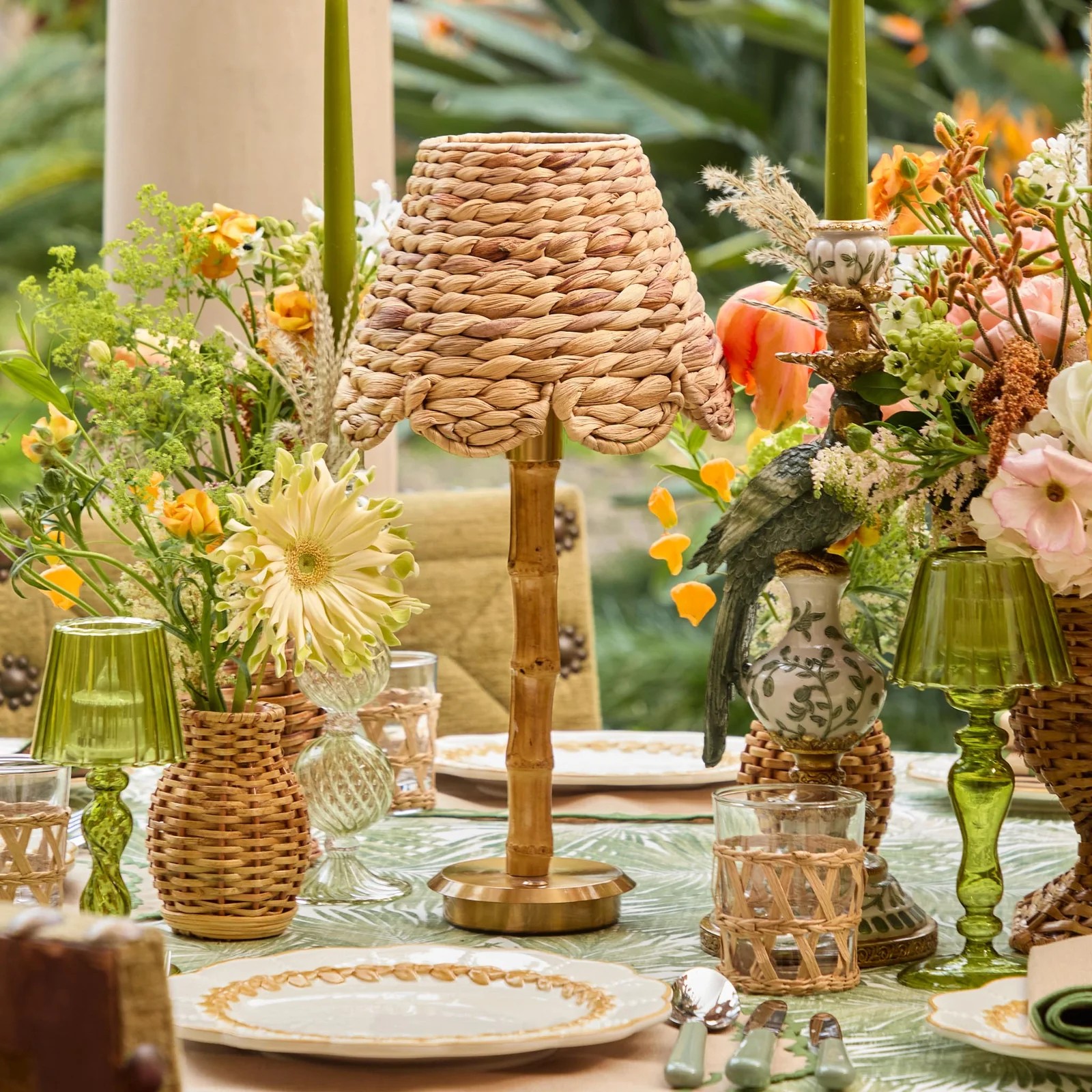 Remote Cordless Rechargeable Bamboo Jointed Table Lamp DTL3210picture2