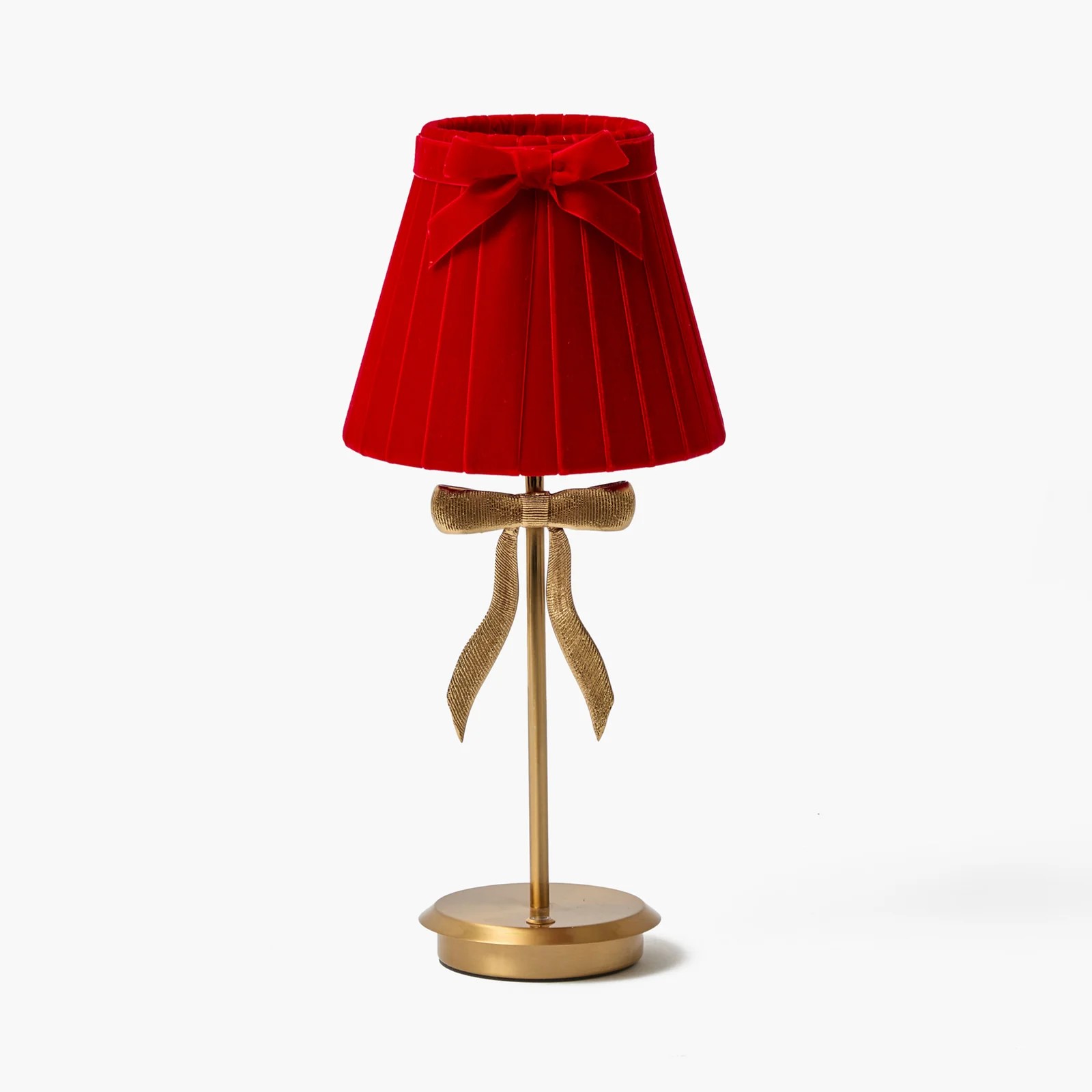 Decorative Lamp Rechargeable Desk Lamp with Replaceable Fabric Lampshade, Golden Copper LED Lamp, Battery TableLamp