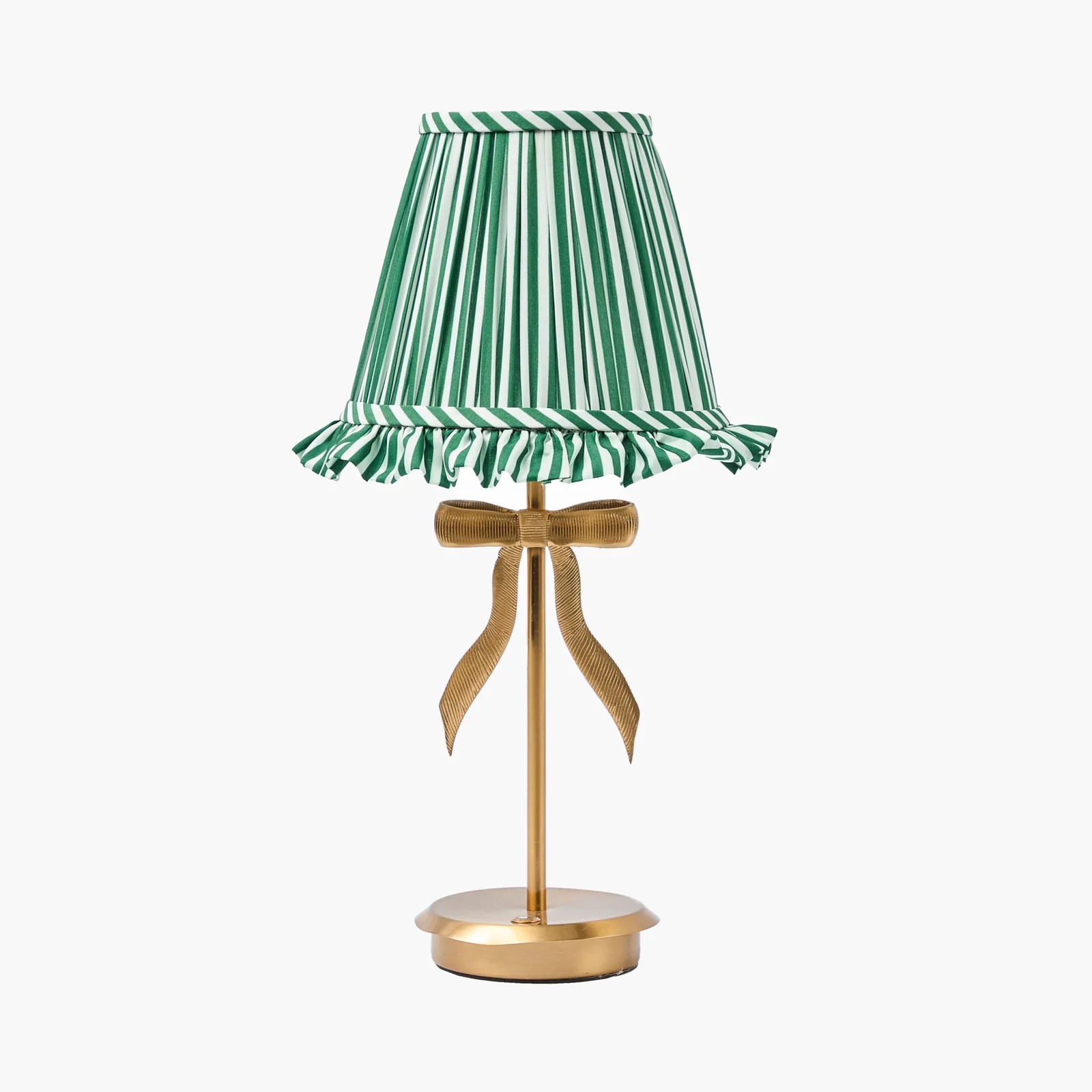 Decorative Lamp Rechargeable Desk Lamp with Replaceable Fabric Lampshade, Golden Copper LED Lamp, Battery TableLamp