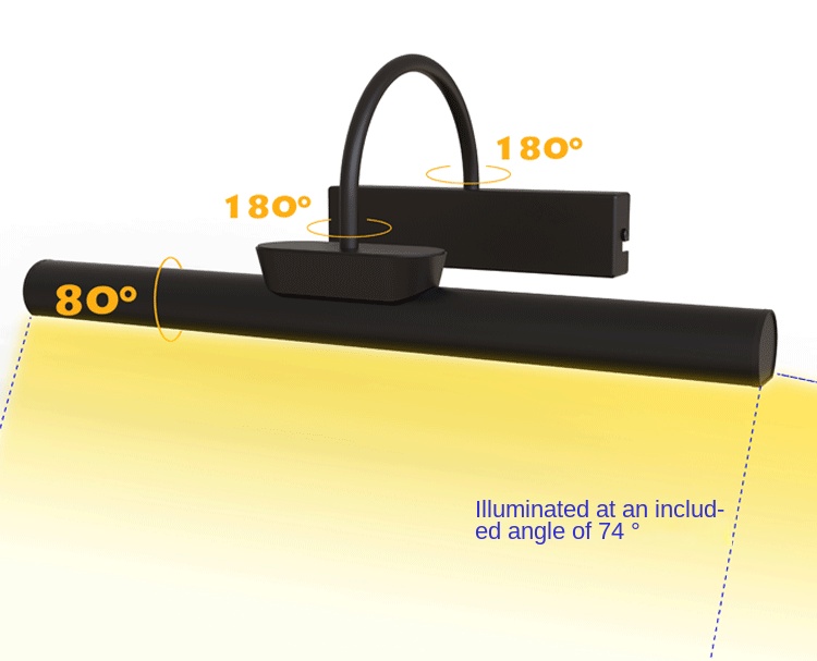 USB Rechargeable 360 Degree Rotate Magnetic Ball Dim Touch Co<i></i>ntrol LED Wall Lamp Rechargeable Wall Lamp