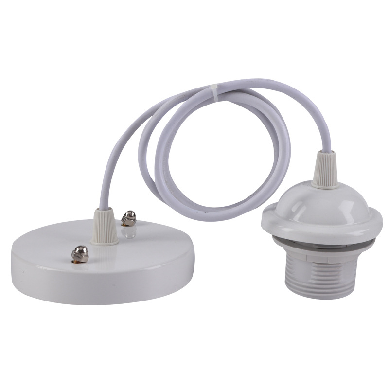 E27 Edison Screw Style Black Plastic Vintage Ceiling Pendant Light Fitting Lamp Holder with 1 Meter Cable 250V 4A