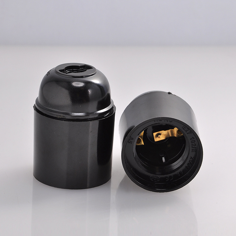 Wholesale Lighting Accessories E27 Lamp Holder Fully Threaded Screw Locking Device Plastic Tooth 250V 4A Lamp Sockets