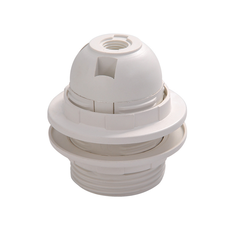 Wholesale Lighting Accessories E27 Lamp Holder Fully Threaded Screw Locking Device Plastic Tooth 250V Safety 4A Customizable