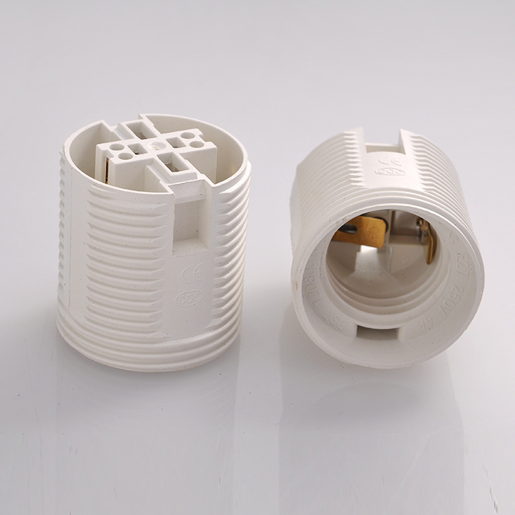 Wholesale Lighting Accessories E27 Lamp Holder Fully Threaded Screw Locking Device Plastic Tooth 250V Safety 4A Customizable