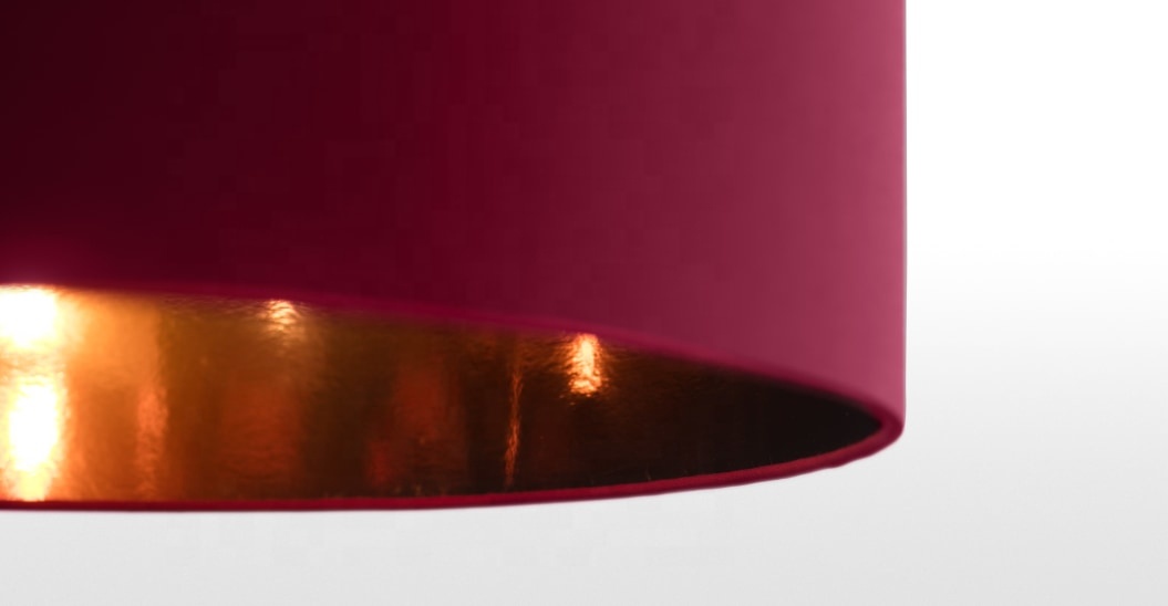 Wine Red Velvet Brushed Copper Drum Lampshade LCS890picture4