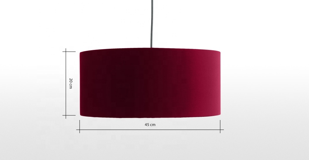 Wine Red Velvet Brushed Copper Drum Lampshade LCS890picture6