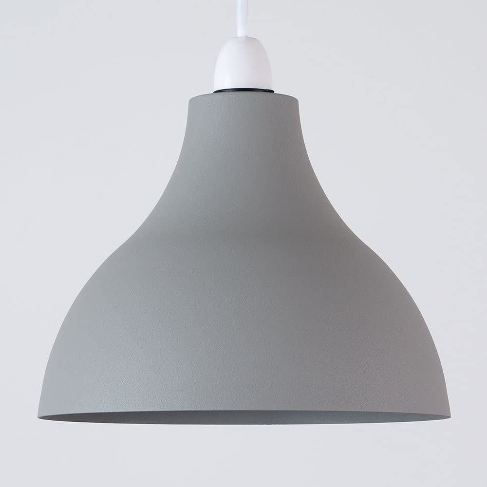 Modern Gray Cone Pendant Light Handmade me<i></i>tal Lampshade Transitio<i></i>nal Design for Indoor Home Decor for Kitchen Island Dining Room