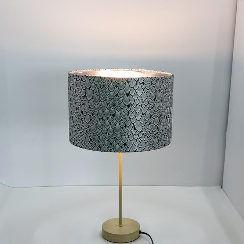 Gold Base Handmade Geometric Pattern Drum Lampshade LCS850picture4