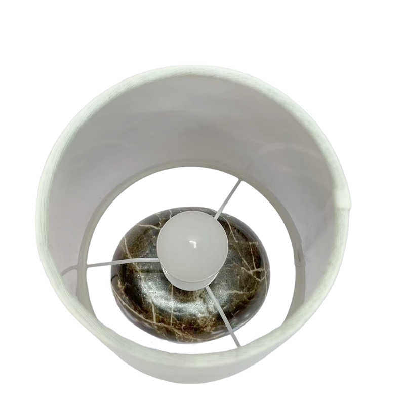 Pattern Ceramic Base White Tapered Linen Lampshade Marble LCS830picture3