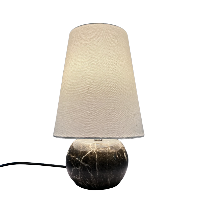 Pattern Ceramic Base White Tapered Linen Lampshade Marble LCS830picture4