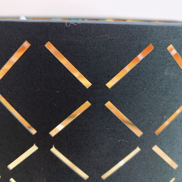 Modern Luxury Design Black Laser-Cut Pattern Gold Drum Lampshade LCS810picture3