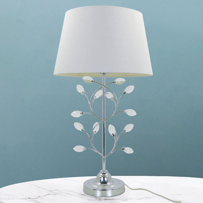 Crystal Modern Indoor White Tapered Fabric Lampshade LCS800picture2