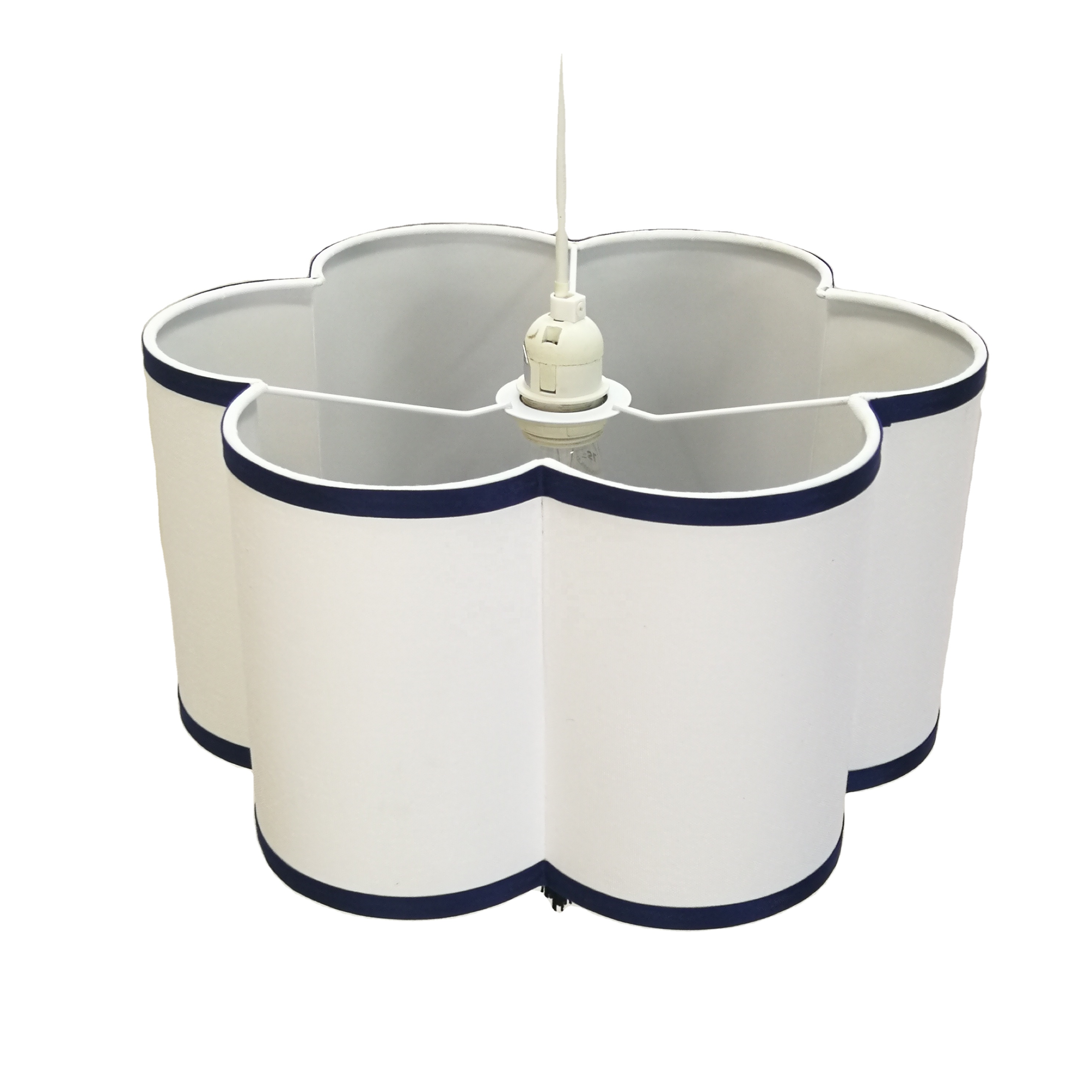 1*E27 / Beige Fabric and Black Fringe with Black Plastic Ceiling Shade LCS770picture2