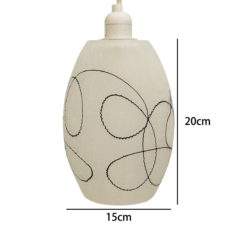 Modern Frosted Oval White Glass Lamp Shade for Chandeliers Pendant Light LCS730picture3